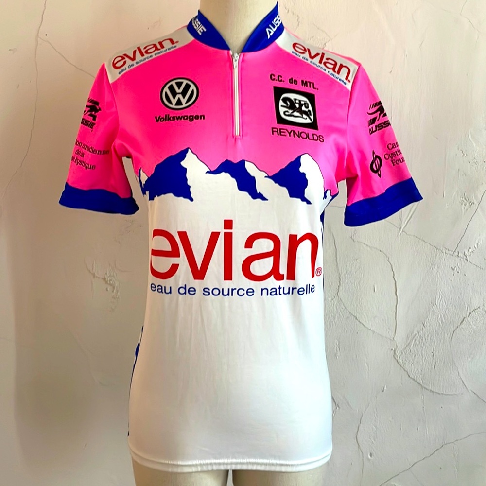 Retro cycling Jersey sponsored by EVIAN